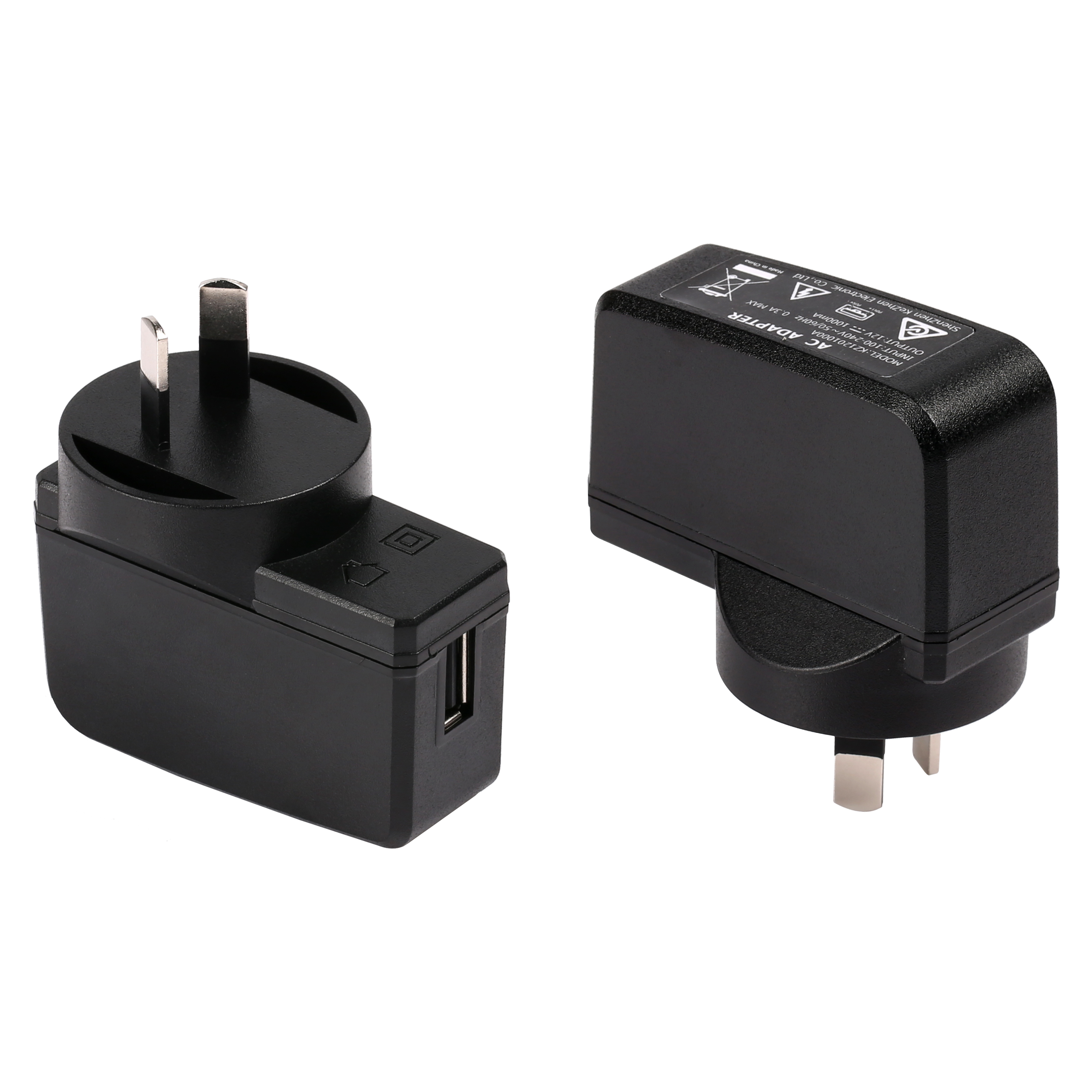 12V1A 澳规侧插USB输出